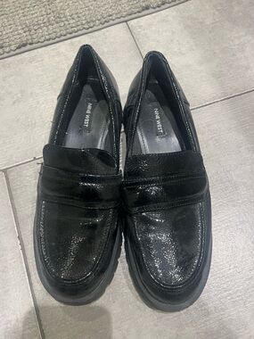 Nine West Shiny Black Patent Penny Loafers